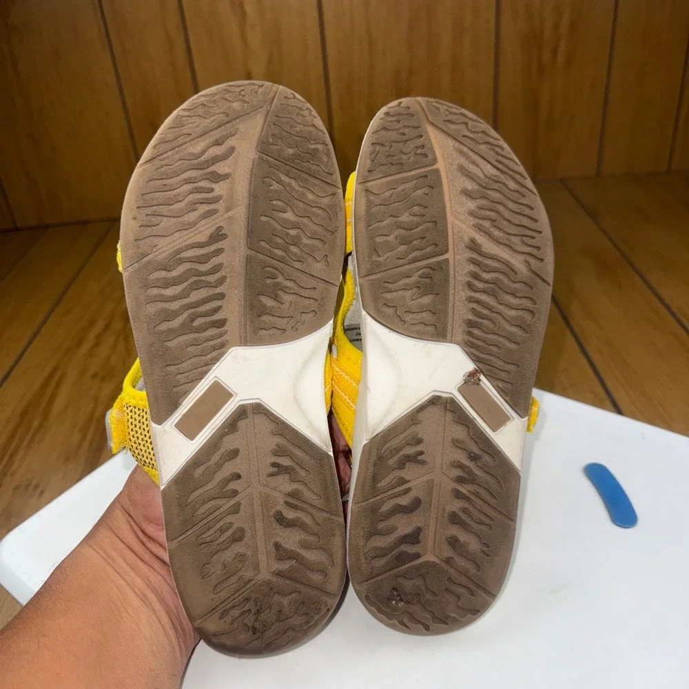 Eddie Bauer Saratoga Yellow‎ Sport Slide Sandals Womens 7.5 Adjustable Straps